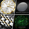 OLEVS 5513 Men Business Luminous Waterproof Quartz Watch(White + Gold)