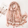 180 X 85cm  Women Cotton And Linen Scarf Retro Splicing Bohemian Printed Silk Shawl SL1906-027