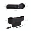 Car Multi-functional Driver Seat Console PU Leather Box Cigarette Lighter Charging Pocket Cup Holder Seat Gap Side Storage Box(Black)
