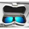 Car Multi-functional Glasses Case Sunglasses Storage Holder with Card Slot, Diamond Style (Transparent)