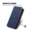 For Asus Zenfone 8 Flip Cubic Grid Pressed Horizontal Flip Magnetic PU Leather Case with Holder & Card Slots & Wallet(Blue)