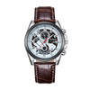 WeiYaQi 89032 Fashion Quartz Movement Wrist Watch with Leather Band(Brown + White)