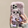 For iPhone 13 Pro Cute Plush Squint Monster TPU Phone Case(Purple)