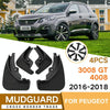 For Peugeot 4008 / 3008GT 2016-2021 4pcs/Set Car Auto Soft Plastic Splash Flaps Fender Guard