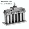 3 PCS 3D Metal Assembly Model World Building DIY Puzzle Toy, Style:Brandenburg Gate