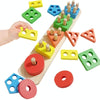 Children Geometric Shapes Color Matching Building Blocks Columns Toys(21 In 1 Colorful)