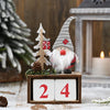 Christmas Wooden Pine Cone Calendar Ornaments Decorative Wooden Calendar Countdown Ornaments(Gray Hat)