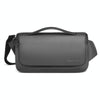 BANGE Sports Leisure Chest Bag Business Waist Bag Trendy Fashion Messenger Bag Shoulder Bag (Grey)