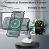 D10 3-In-1 15W Magnetic Mobile Phone Earphone Watch Wireless Fast Charger(White)