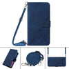 For Samsung Galaxy A73 5G Crossbody 3D Embossed Flip Leather Phone Case(Blue)