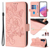 For Samsung Galaxy A26 Embossed Rose RFID Anti-theft Leather Phone Case(Pink)
