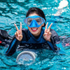 M6113 Adult Diving Goggles Deep Diving Integrated Goggles Mask Anti-fog Diving Glasses, Size:One Size(Blue)