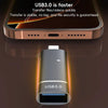 2 in 1 8 Pin to USB and Type-C Charging OTG Adapter(Black)