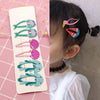 6 PCS/Set Kids Hair Accessories Fruit Hairpins Cartoon Rainbow Hair Clip(Blue Mermaid 3#)
