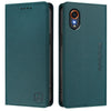 For Samsung Galaxy XCover 7 5G Global RC01 Dual-Folded Magnetic Suction RFID Leather Phone Case(Dark Green)