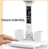 Rechargeable 2000mAh Double Head Lighting LED Fan Desk Lamp with Pen Holder & Clock