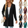 Autumn And Winter Women Button Long Sleeve Loose Cardigan Jacket, Size: L(Black)