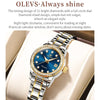 OLEVS 7003 Women Multifunctional Waterproof Mechanical Watch(Gold + Blue)