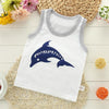 Children Cotton Sleeveless Vest Crew Neck Summer Sports Style Tank Tops, Size: 120cm(Gray Dolphin)
