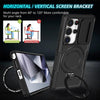 For Samsung Galaxy S25 Ultra 5G Sliding Camshield MagSafe Holder TPU Hybrid PC Phone Case(Black)