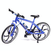 1:8 Scale Simulation Alloy Bicycle Model Mini Bicycle Toy Decoration(Mountain Bike-Blue)