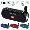 T&G TG182 Portable Column Wireless Stereo Music Box Solar Power waterproof USB AUX FM radio super bass(Black)