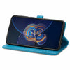 For  Asus Zenfone 8 Flip Mandala Embossing Pattern Horizontal Flip Leather Case with Holder & Card Slots & Wallet & Lanyard(Blue)