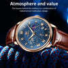 OLEVS 2893 Men Multifunctional Business Quartz Watch(Brown + Blue)