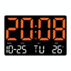 Large Display Led Digital Clock 5 Modes Brightness Adjustable Temperature Mute Electronic Clock(Orange Red Double Color)