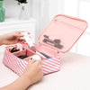 Large Capacity Portable Lady Waterproof Padded Travel Cosmetic Bag Beautician Storage Bags Women Makeup Bag(Style B Pink Stripe)