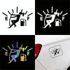 Female Pull Fuel Tank Pointer To Full Hellaflush Reflective Vinyl Car Sticker (White)