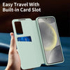 For Samsung Galaxy S25 Ultra 5G Smart View Window Leather Phone Case with Card Slot(Green)