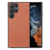 For Samsung Galaxy S25 Ultra 5G Carbon Fiber Texture Leather Back Cover Phone Case(Brown)