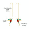 E2104-4 Red Bird Long Ear Wire Women Simple Earrings