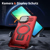 For Samsung Galaxy A05 Shield Frame Holder MagSafe Phone Case(Red)
