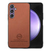 For Samsung Galaxy S23 FE 5G Twill Fabric Leather Skin Back Phone Case(Brown)