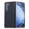 For Samsung Galaxy Z Fold6 Three Parts MagSafe Litchi Texture Fold Phone Case(Black)
