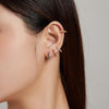 S925 Sterling Silver Geometric Simple Fashion Ear Studs Women Earrings, Color:White Zircon Silver