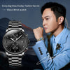 OLEVS 2886 Men Sports Chronograph Waterproof Luminous Quartz Watch(Black Silver Steel Strip)