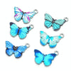 10pcs / Set Butterfly Charms Earrings Necklace Bracelet Accessories DIY Material(Black Blue)