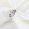 Tricolor Flower Fashion Color Tail Diamond Ring(7)