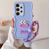 For Samsung Galaxy A32 4G Cartoon Sausage Mouth TPU Phone Case with Bead Chain(Purple)