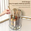 Large Capacity Rotating Makeup Brush Holder Cosmetic Organizer Lipstick Eyebrow Pencil Holder(Amber Orange)