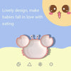 Children One-Piece Full Silicone Table Cartoon Crab Separation Plate(Brown)