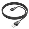 Borofone BU49 Shine 1.2m 2.4A Intelligent Power-off USB to 8 Pin Charging Data Cable(Black)