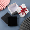 10 PCS Bowknot Jewelry Gift Box Square Jewelry Paper Packaging Box, Specification: 8x8x3.5cm(Creamy White)