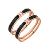 2 PCS Fashion Two Diamond-Studded Titanium Steel Couple Rings For Couple, Size: US Size 6(Rose Gold)