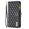 For Samsung Galaxy A56 5G Diamond Lattice Zipper Wallet Leather Flip Phone Case(Black)