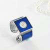 Square Large Dial Bracelet Quartz Watch for Women(Blue)