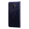 For Xiaomi Redmi 9 Business Style Oil Wax Texture Horizontal Flip Leather Case, with Holder & Card Slots & Wallet(Black)
